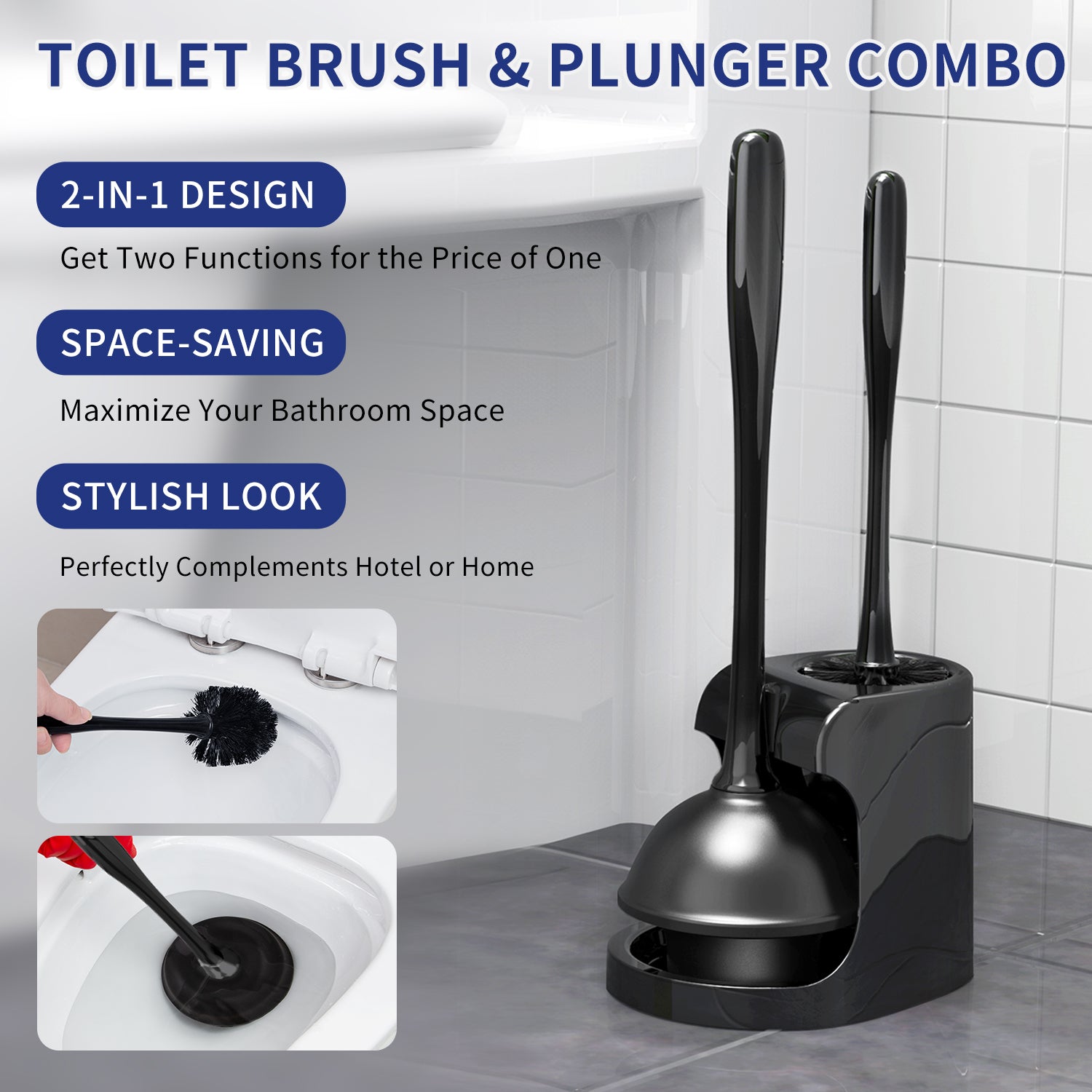 Mastering Bathroom Cleaning with MR.SIGA's Toilet Plunger and Bowl Brush Combo