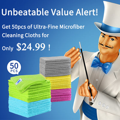 Revolutionize Your Cleaning Routine with MR.SIGA's Affordable 50pcs Microfiber Cloth Bundle