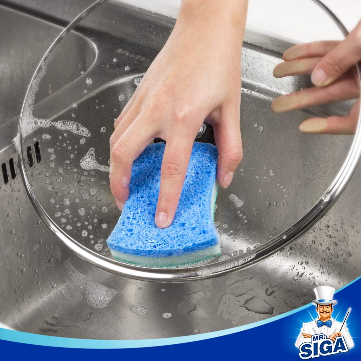 MR.SIGA Multi-Use Cellulose Scrub Sponge, Dual-Sided Dishwashing Sponge for Kitchen, 12 Pack