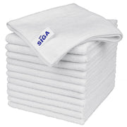 MR.SIGA Microfiber Cleaning Cloth, All-Purpose Microfiber Towels, Streak Free Cleaning Rags, Pack of 12, White, Size 32 x 32 cm(12.6 x 12.6 inch)
