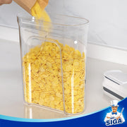 MR.SIGA 2 Pack Airtight Cereal Dispenser Set, Cereal Containers Storage Dispenser, BPA Free, 1.6 L / 1.69 qt, Large, White