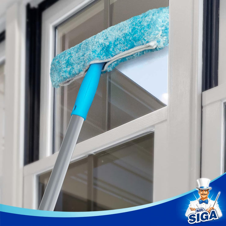 MR.SIGA 54.3 inch Long Extension Pole, Adjustable 4 Pieces Aluminum Pole for Window Squeegee