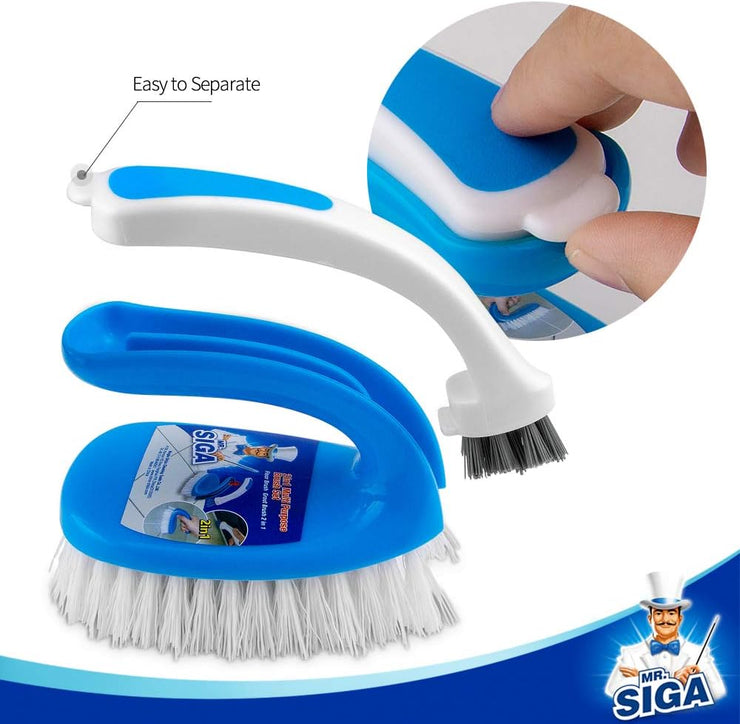 MR.SIGA Scrub Brush,2 in 1, Pack of 2