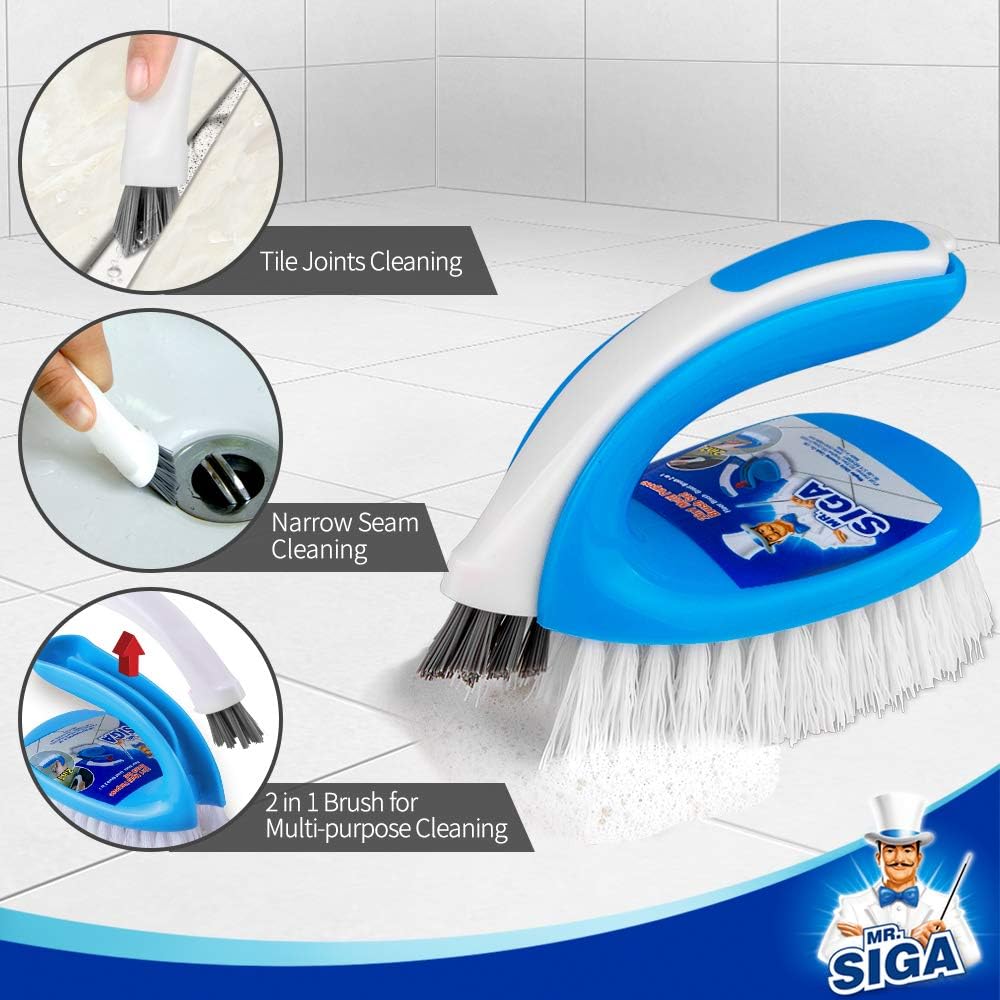 MR.SIGA Scrub Brush,2 in 1, Pack of 2