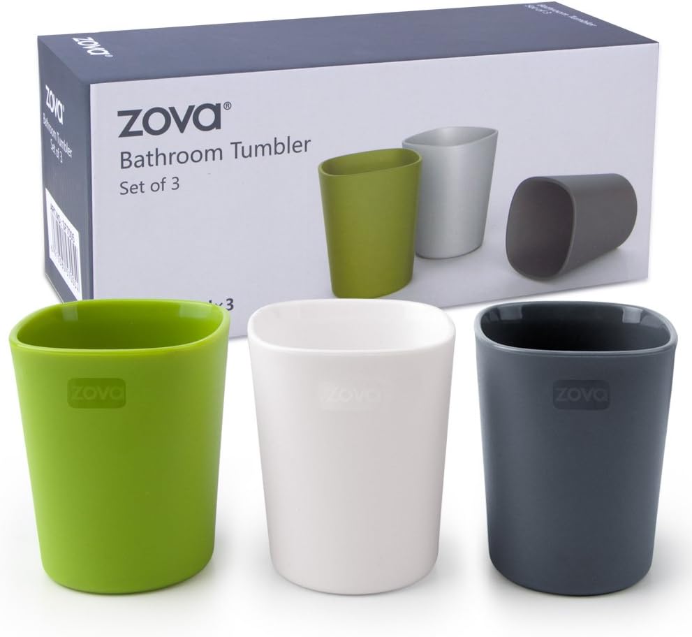 ZOVA Badezimmerbecher 340ml, 3 Stück 