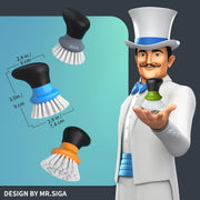 MR.SIGA Dish Scrub Brush, Palm Brush Dish Scrubber with Ergonomic Grip, Kitchen Brushes for Dishes, Green, Pack of 2