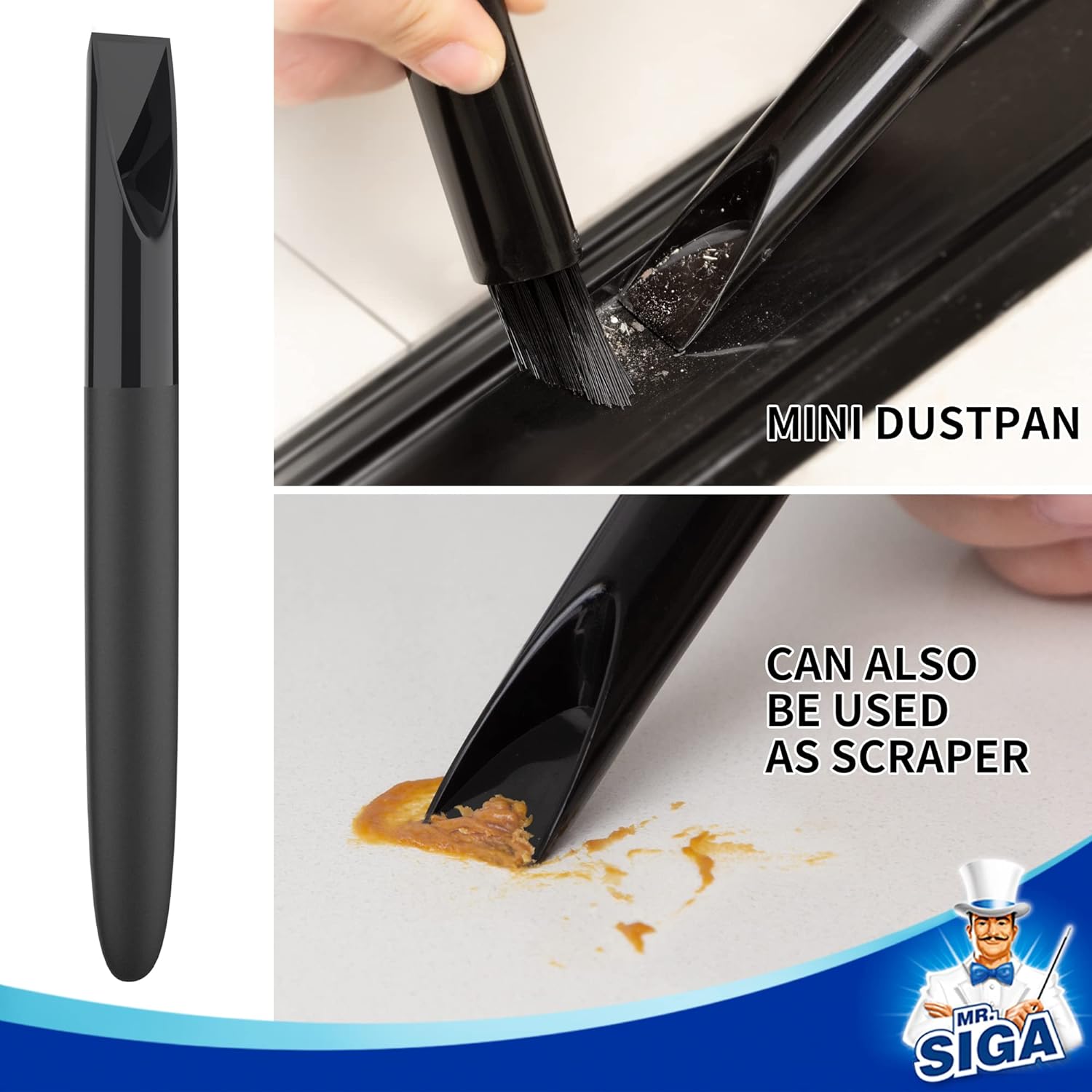 MR.SIGA Grout Cleaner Brush Set - Detail Cleaning Brush Set for Tile, Sink, Drain, Grout and Edge, Crevice Cleaning