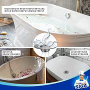 MR.SIGA Bathroom Sink Strainer, Utility, Slop, Bathtub Lavatory Sink Drain Strainer Hair Catcher, Stainless Steel Shower Drain Strainer, 3 Pack