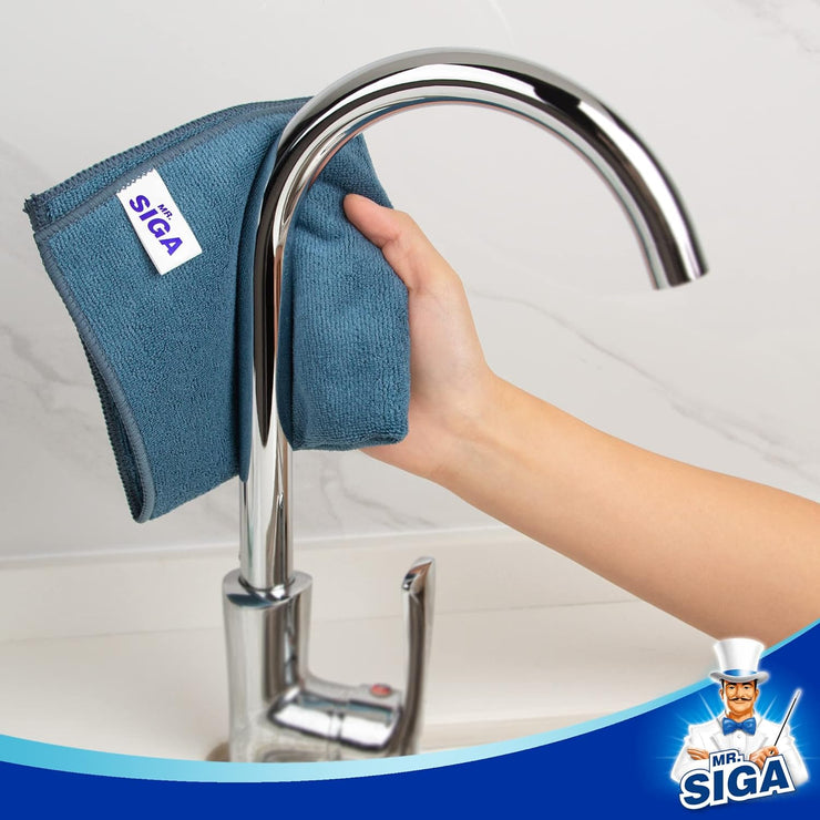 MR.SIGA Microfiber Cleaning Cloth, Pack of 12, Size: 15.7" x 15.7"