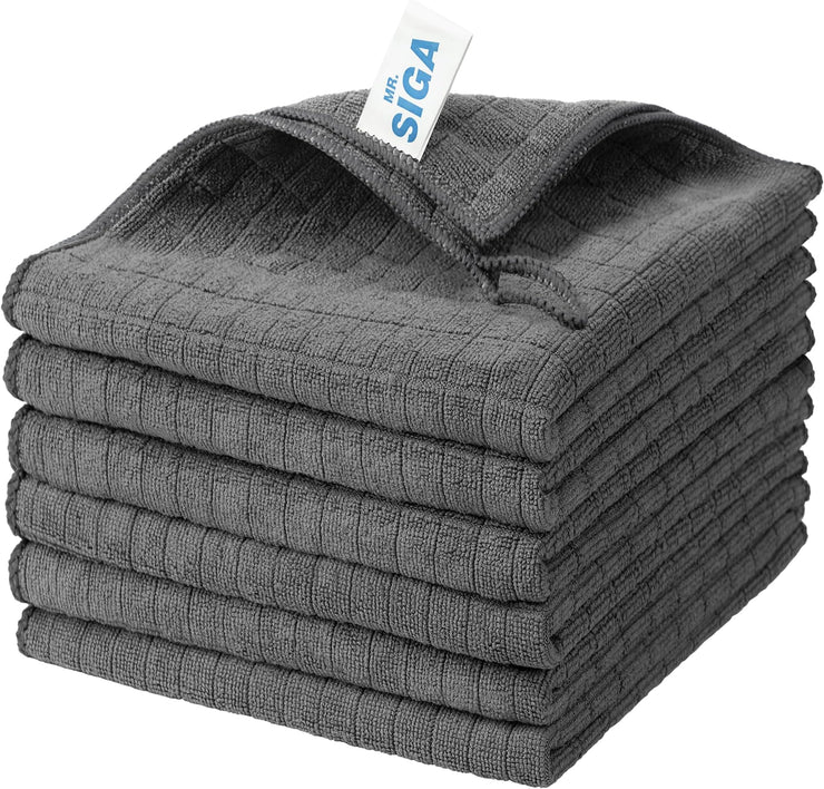 MR.SIGA Microfiber Cleaning Cloth, All-Purpose Cleaning Towels, Pack of 6, Size 13.8 x 15.7 in