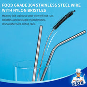 MR.SIGA Straw Cleaner Brush, 10 inch Stainless Steel Straw Brush with Hanging Hole, Reusable and Dishwasher Safe, 20 Pack