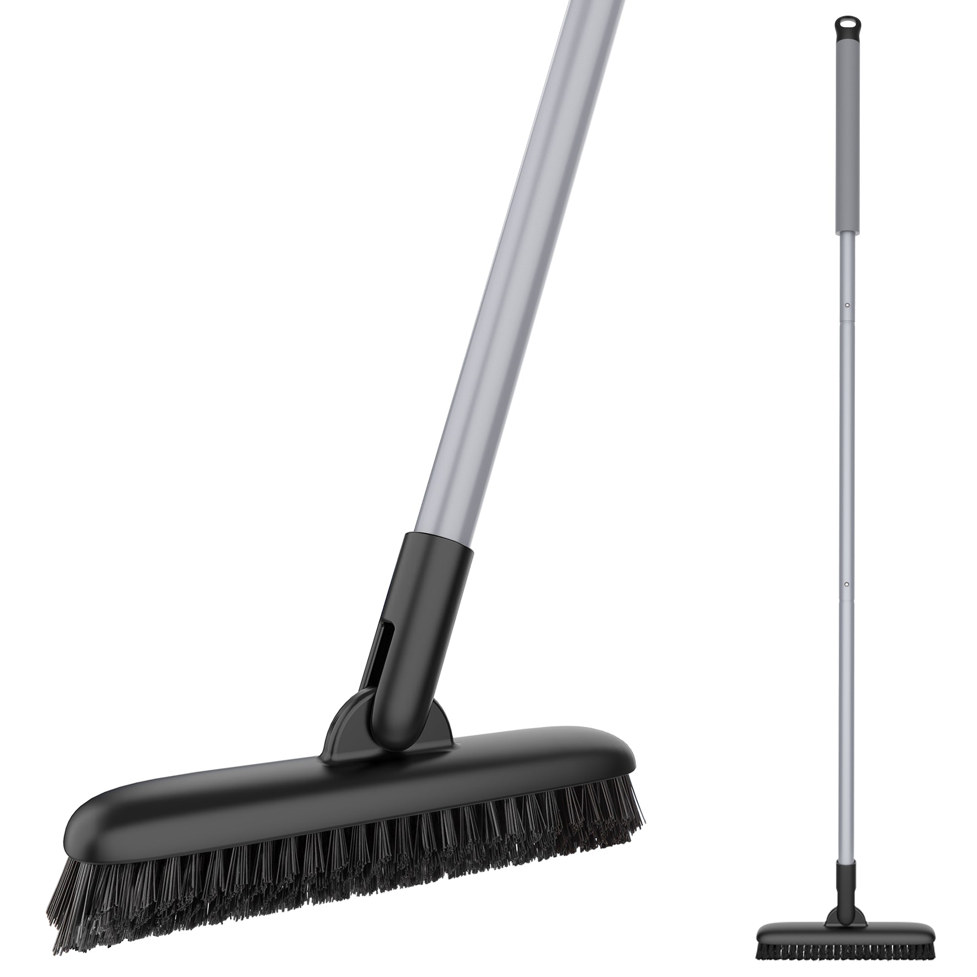 MR.SIGA Heavy Duty Grout Scrub Brush with Long Handle, Shower Floor Scrubber for Cleaning, Tile Scrub Brush with Stiff Bristles