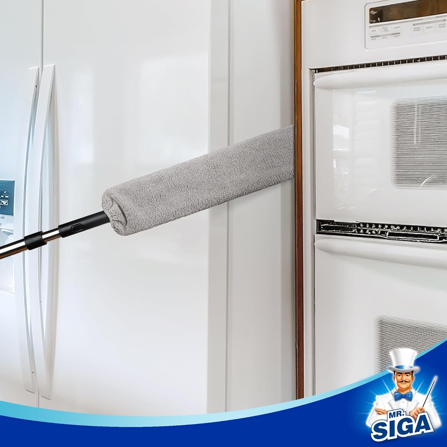 MR.SIGA Microfiber Long Duster Refills, Detachable and Washable Duster for Gap Cleaning, 4 Pack