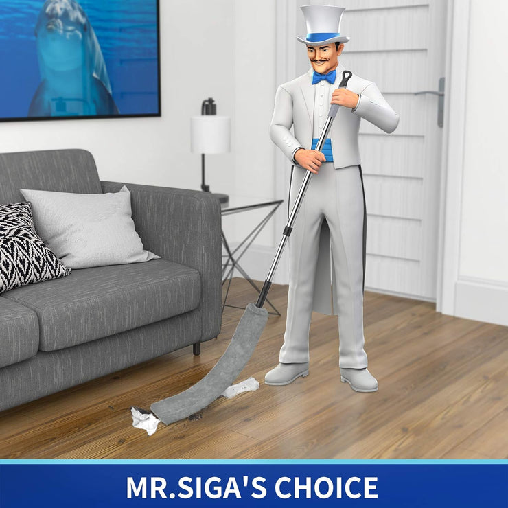 MR.SIGA Microfiber Long Duster Refills, Detachable and Washable Duster for Gap Cleaning, 4 Pack