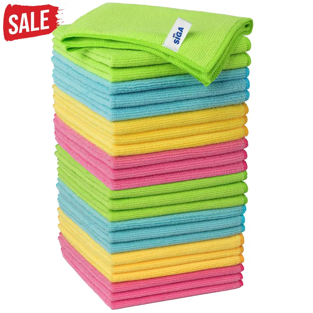 MR.SIGA Microfiber Cleaning Cloth, Pack of 24, Size:12.6" x 12.6"