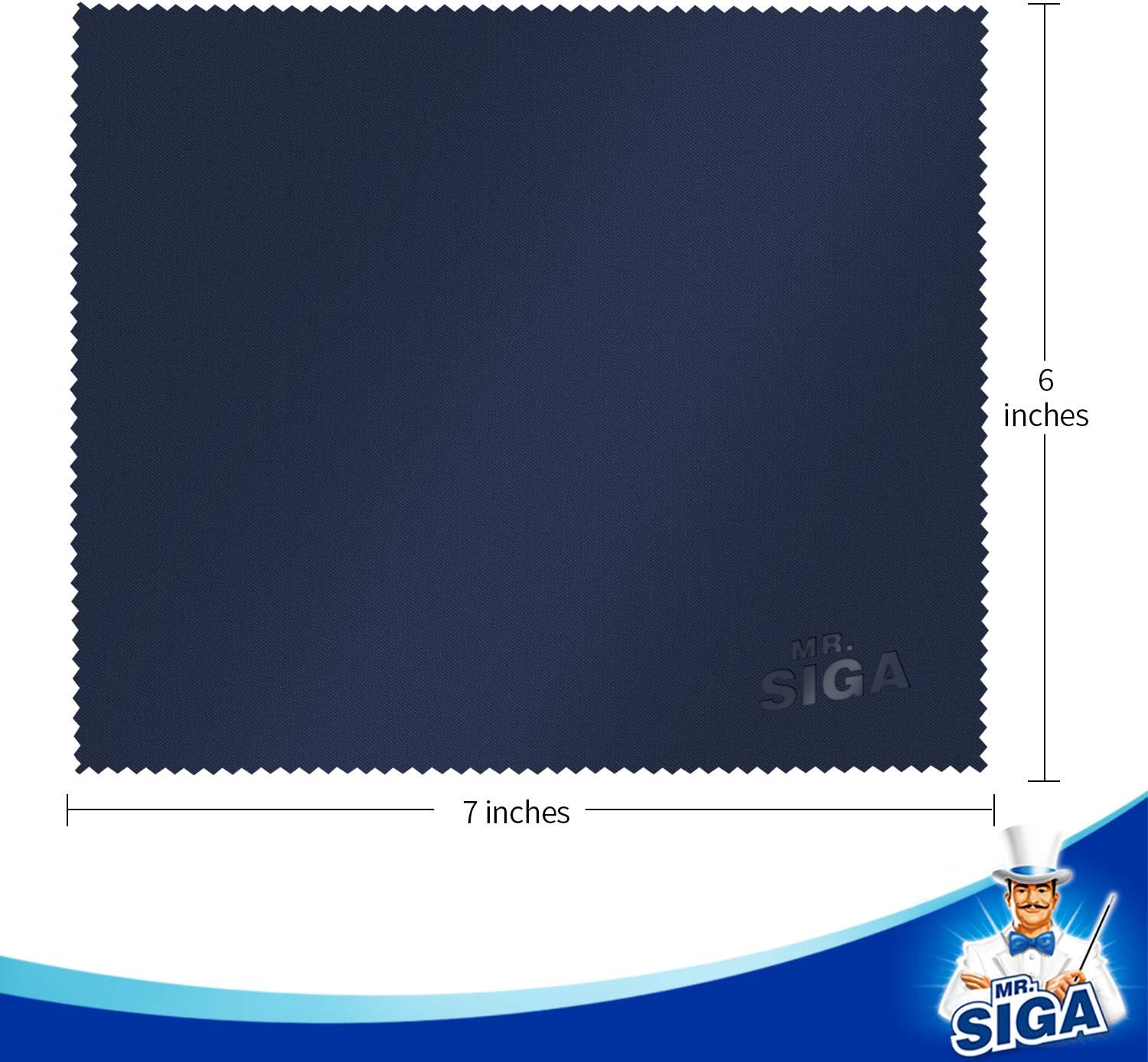 MR.SIGA Premium Microfiber Cleaning Cloths for Lens, Eyeglasses, Screens, Tablets, Glasses, 6 Pack, 6 x 7 inches (15 x 18 cm)