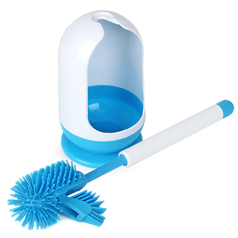 MR.SIGA Toilet Bowl Brush and Holder for Bathroom, Non-Scratch TPR Bristles, Under-Rim Brush Head