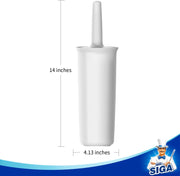 MR.SIGA Toilet Bowl Brush and Holder for Bathroom, White, 2 Pack