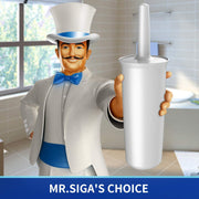 MR.SIGA Toilet Bowl Brush and Holder for Bathroom, White, 2 Pack