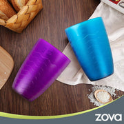 MR.SIGA ZOVA Durable Plastic Cups, Beverage Tumblers 11.3 oz/330 ml, Set of 6 in 3 Assorted Colors