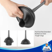 MR.SIGA Toilet Plunger and Bowl Brush Combo for Bathroom Cleaning, Gray, 1 Set