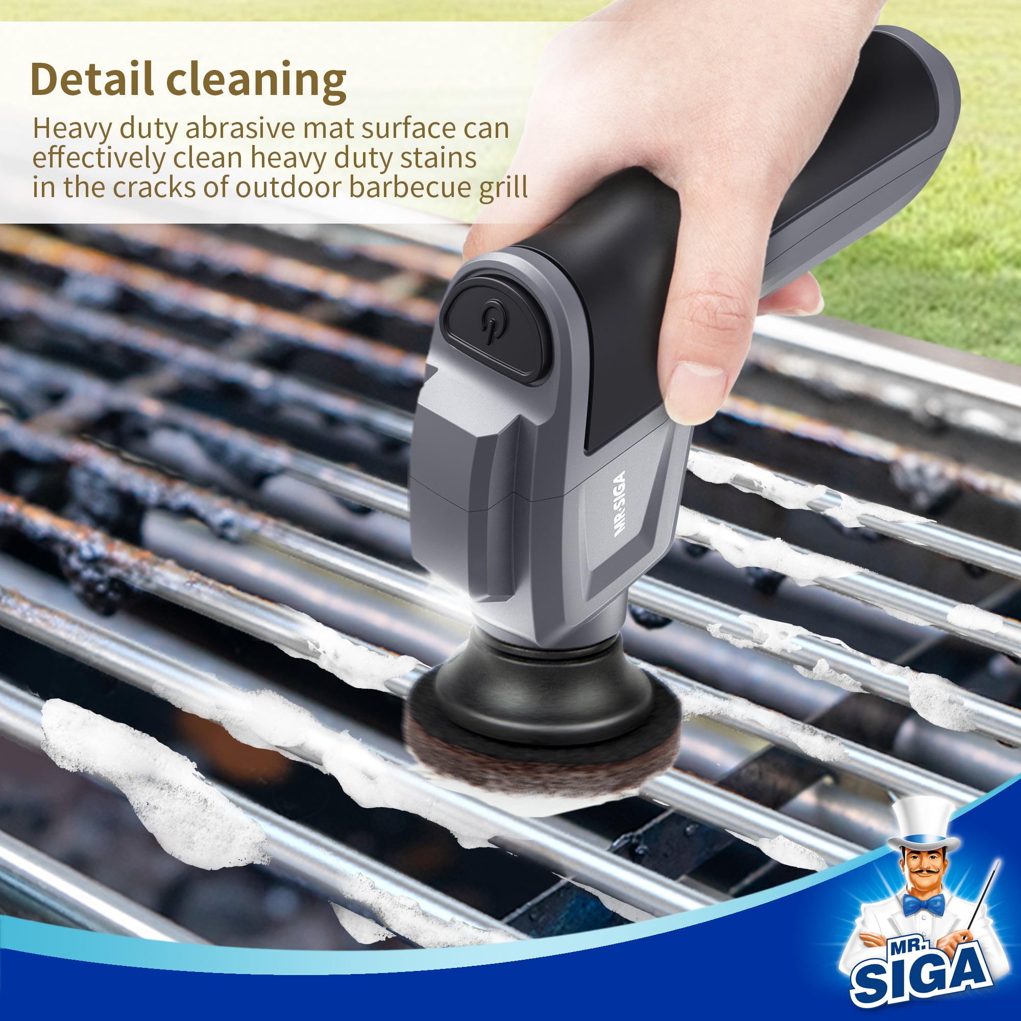 MR.SIGA Abrasive Heavy Duty Pad Refills for Electric Spin Scrubber, 10 Pack