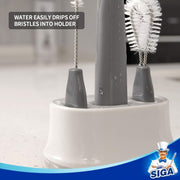 MR.SIGA Water Bottle Brush Cleaning Set with Storage Holder, Cleaning Brushes for Tumbler, Straw, Baby Bottles, Drinking Glasses