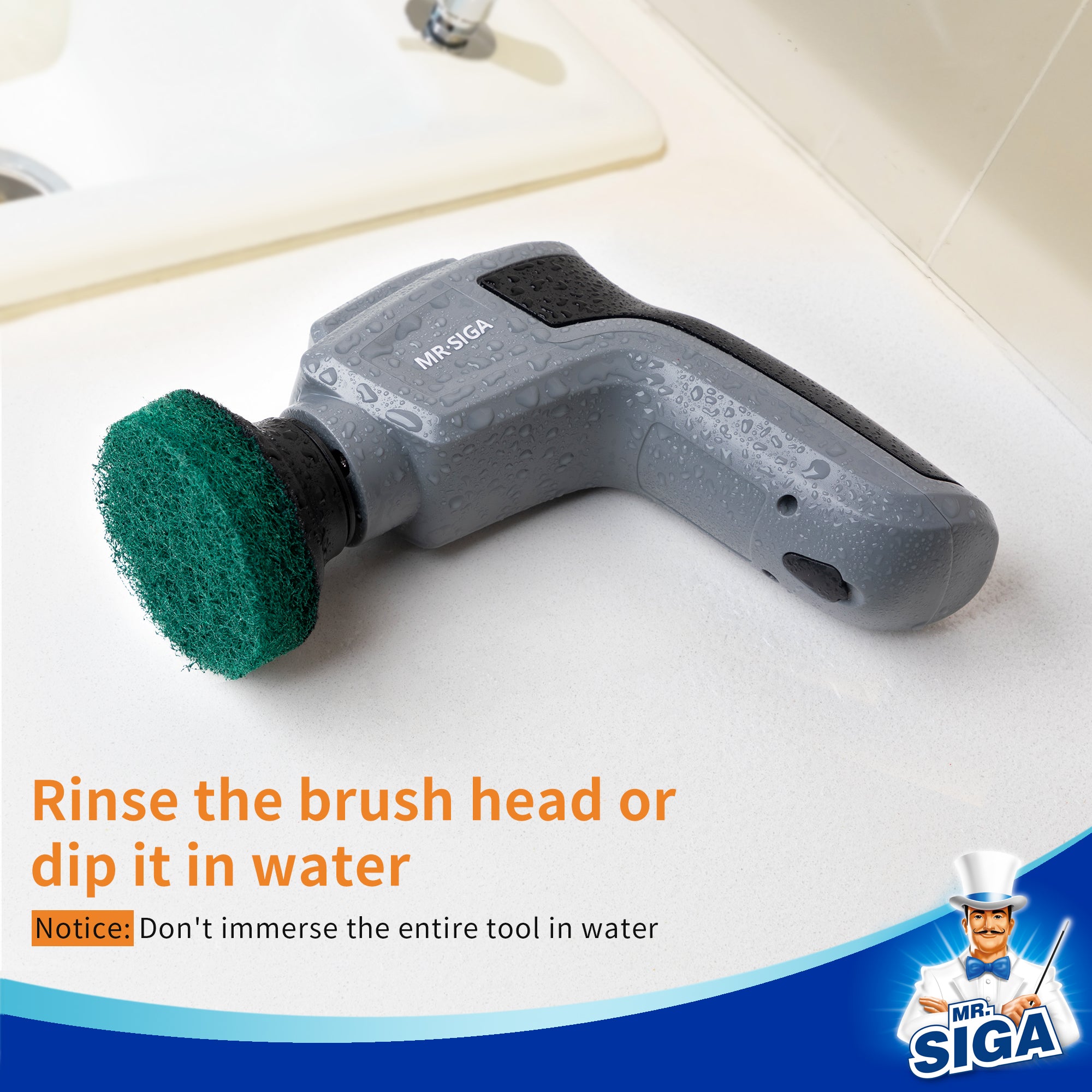 MR.SIGA Heavy Duty Pad-Nachfüllpackungen für elektrischen Spin Scrubber, 10er-Pack 