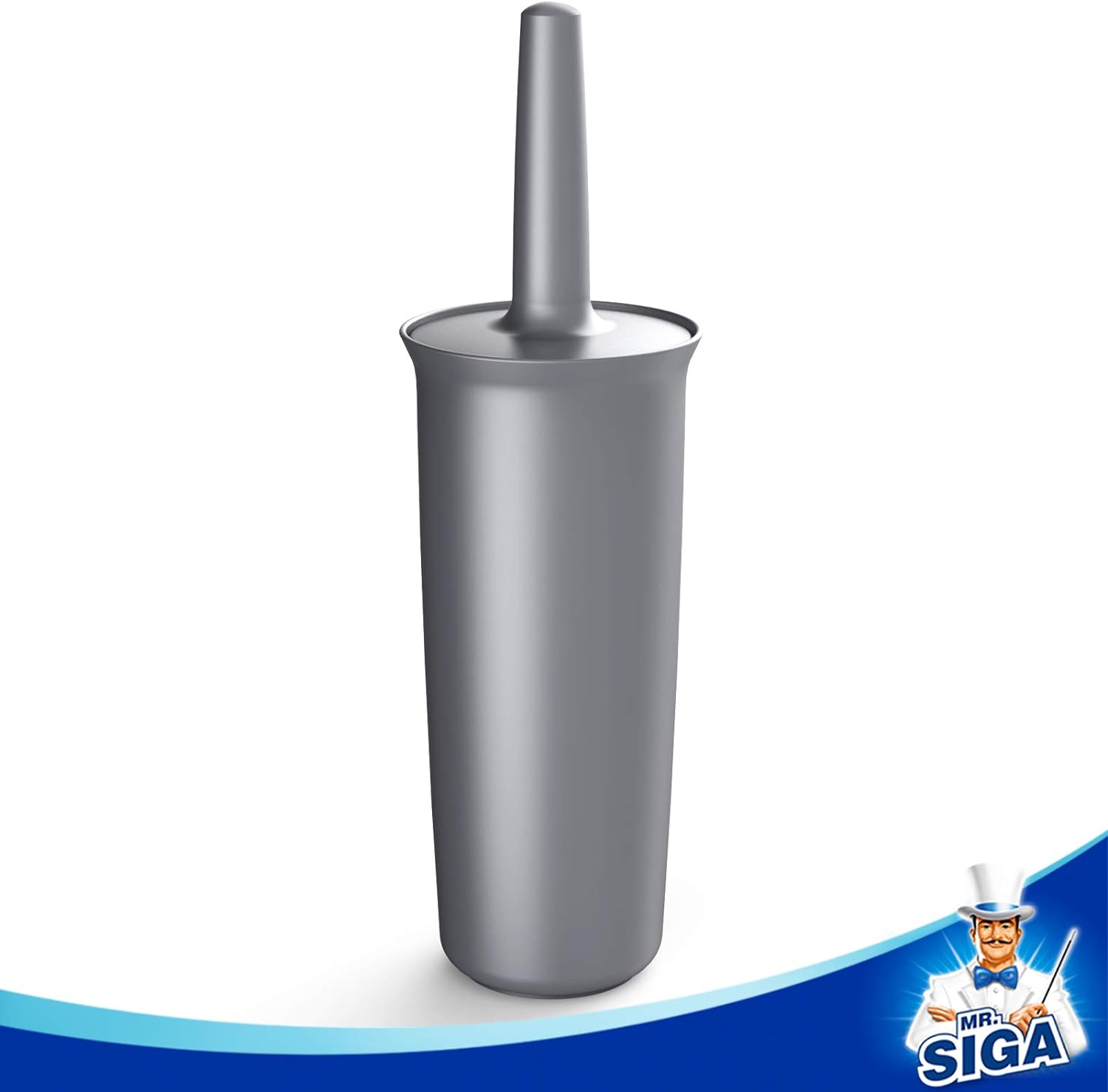 MR.SIGA Toilet Bowl Brush and Holder for Bathroom, Gray, 1 Pack