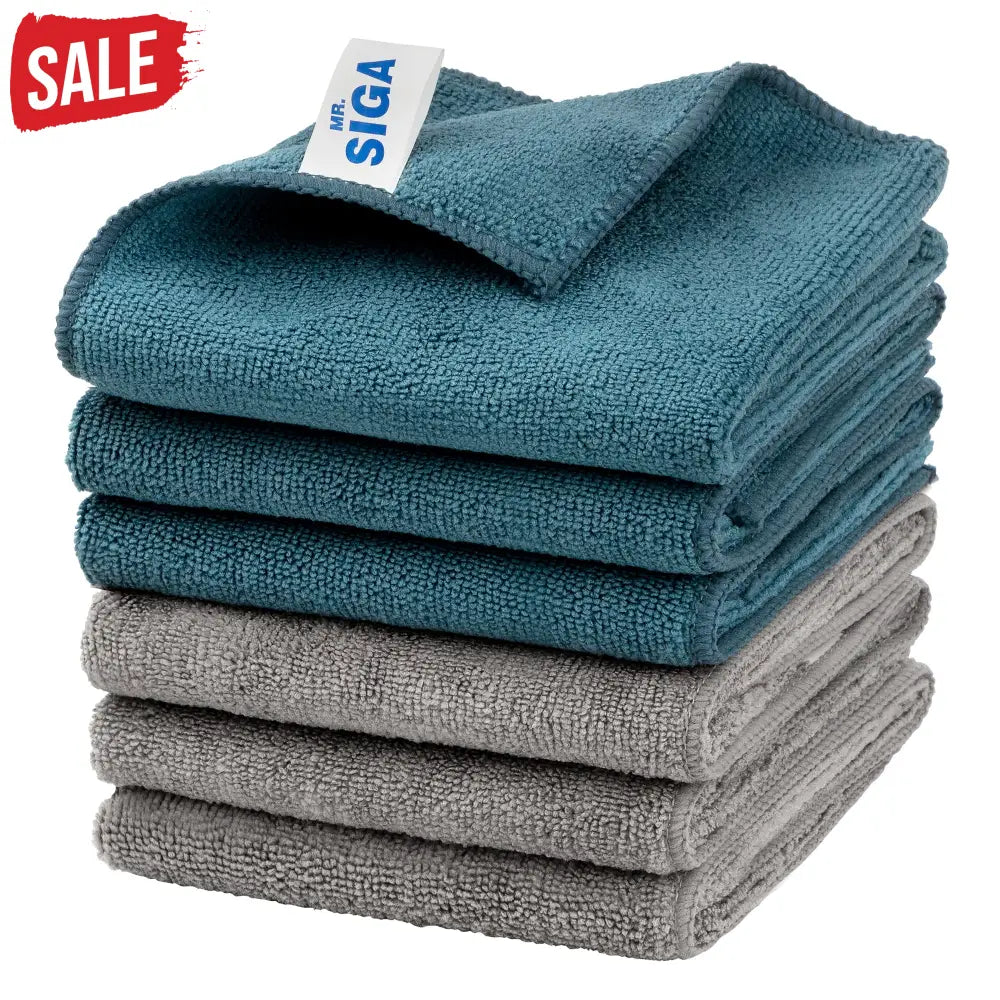 MR.SIGA Microfiber Cleaning Cloth, Pack of 6