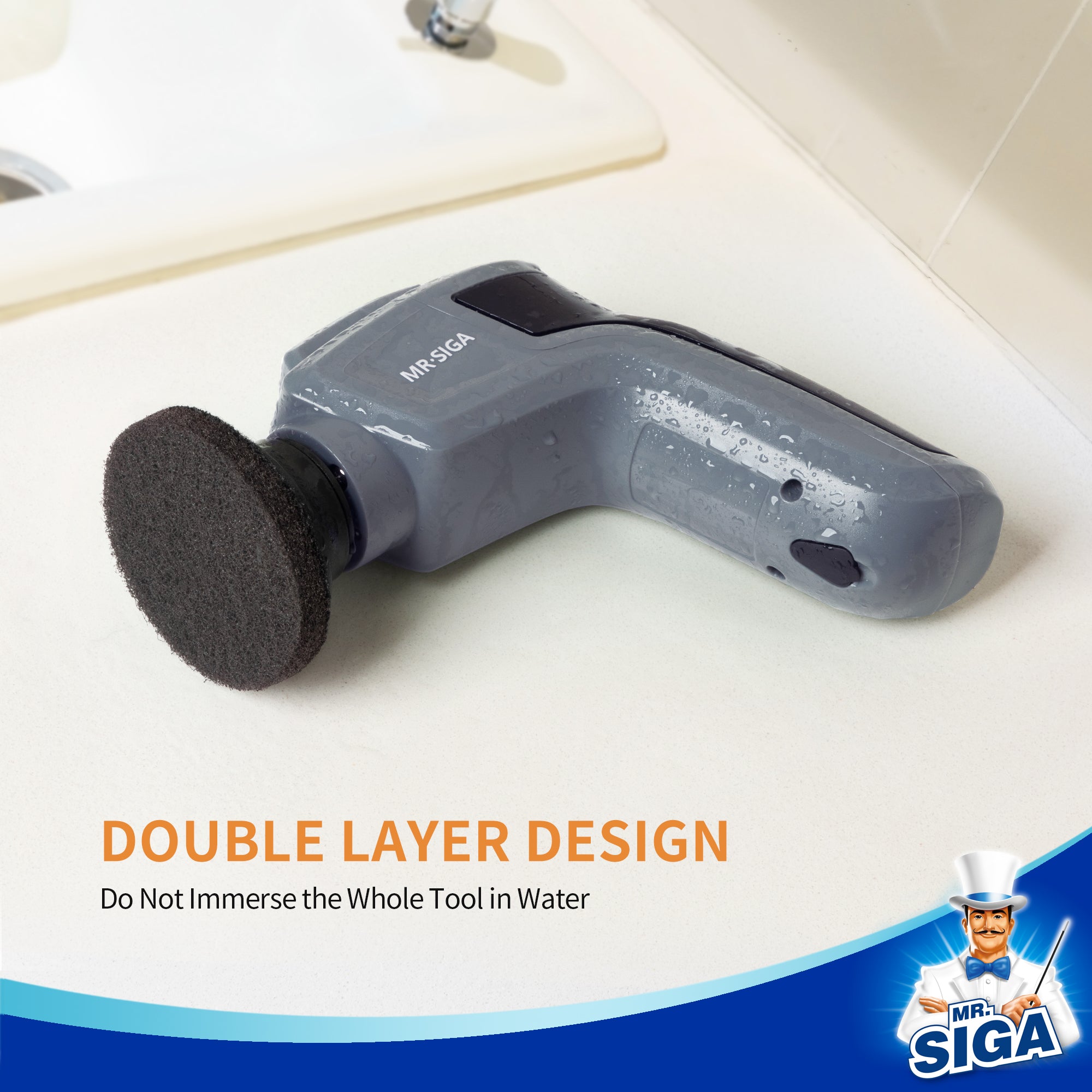 MR.SIGA Abrasive Heavy Duty Pad Refills for Electric Spin Scrubber, 10 Pack