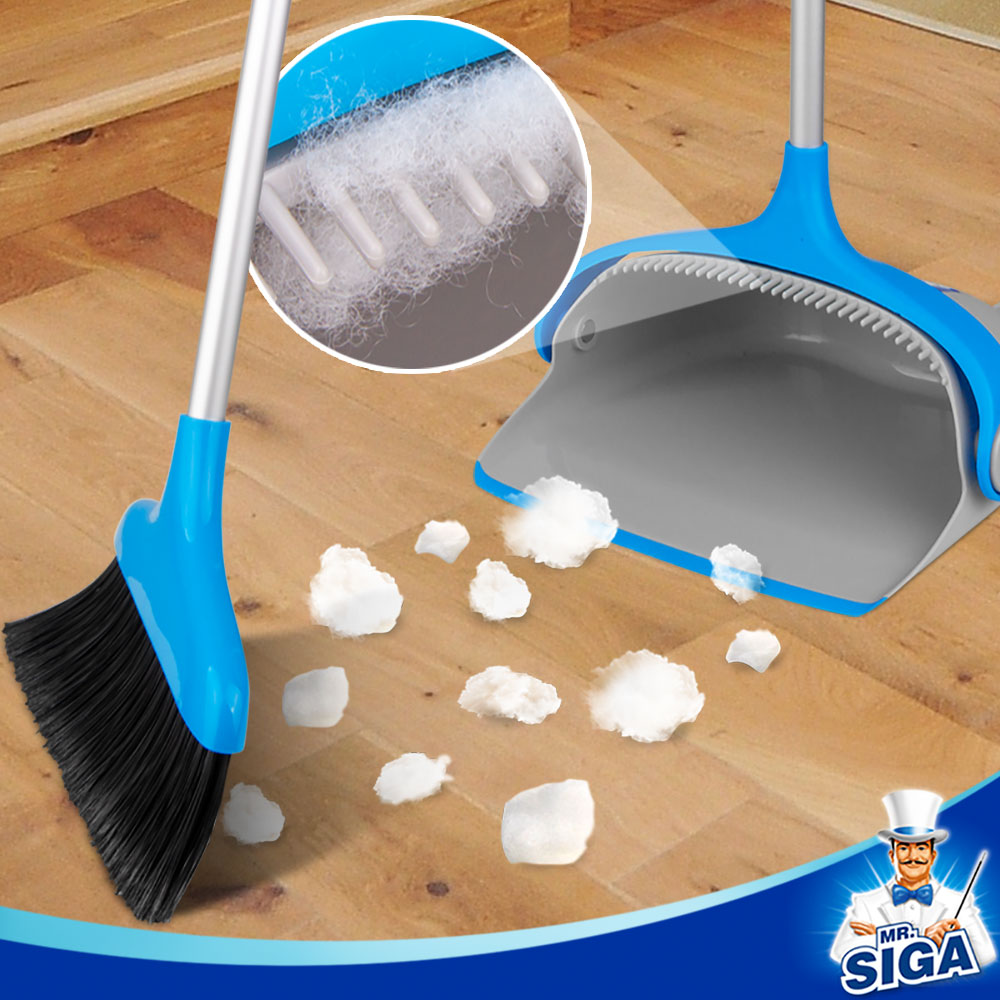 Mr.siga Upright Lobby Broom & Dustpan set