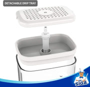 MR.SIGA 2 in 1 Premium Soap Dispenser and Sponge Holder, Dishwashing Soap Pump Dispenser for Kitchen Countertop, White