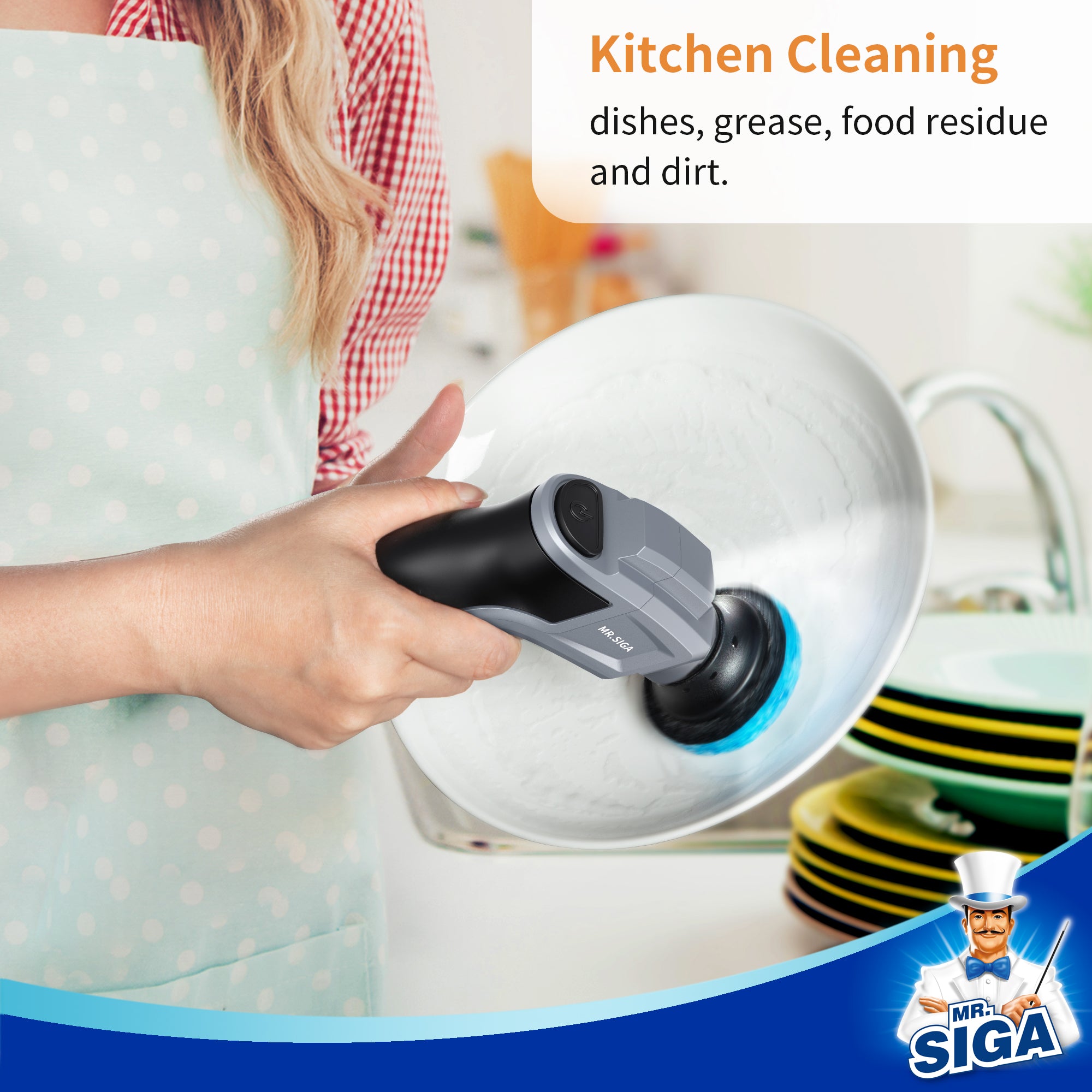 MR.SIGA kratzfeste Pad-Nachfüllpackungen für elektrischen Spin Scrubber, 10er-Pack 