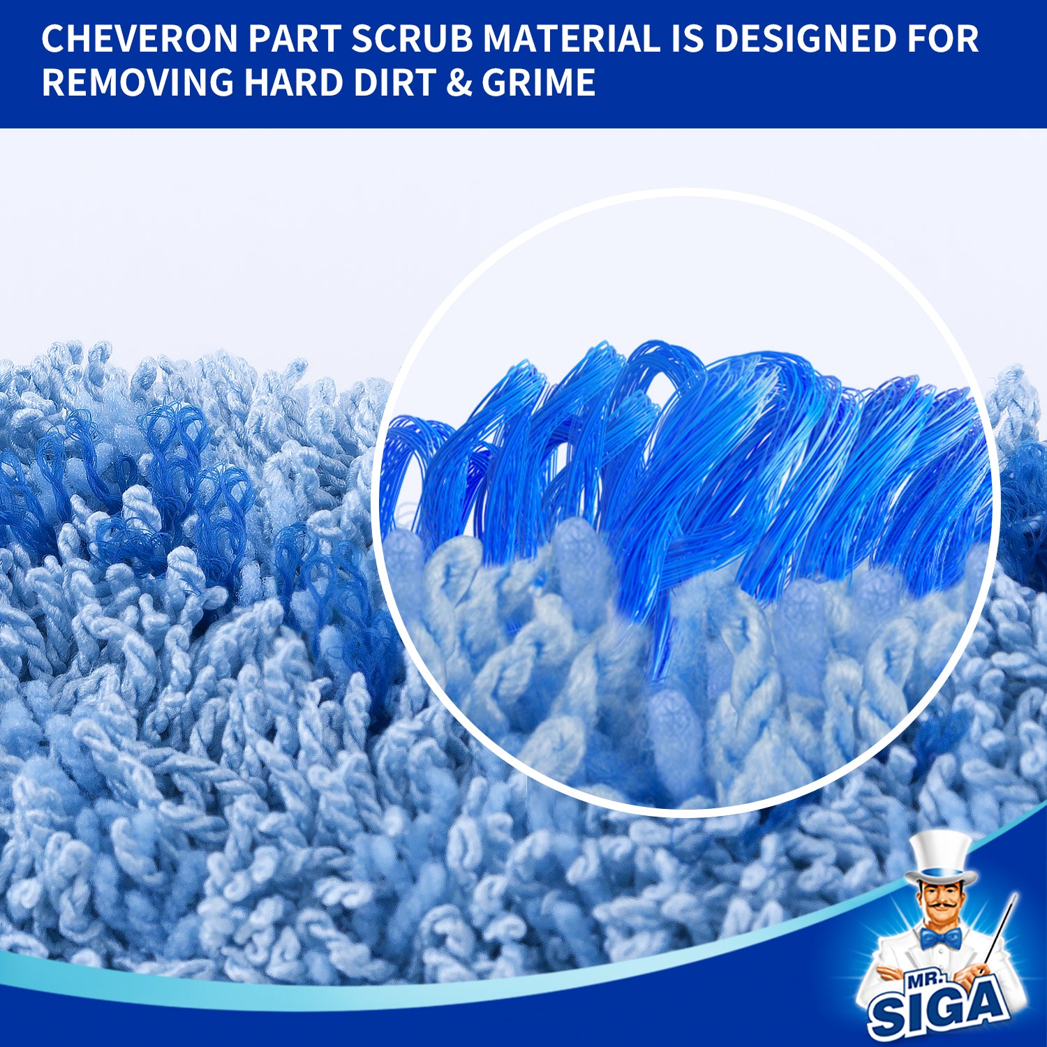 MR.SIGA 18" Professional Microfiber Mop Refills, 2 Pack
