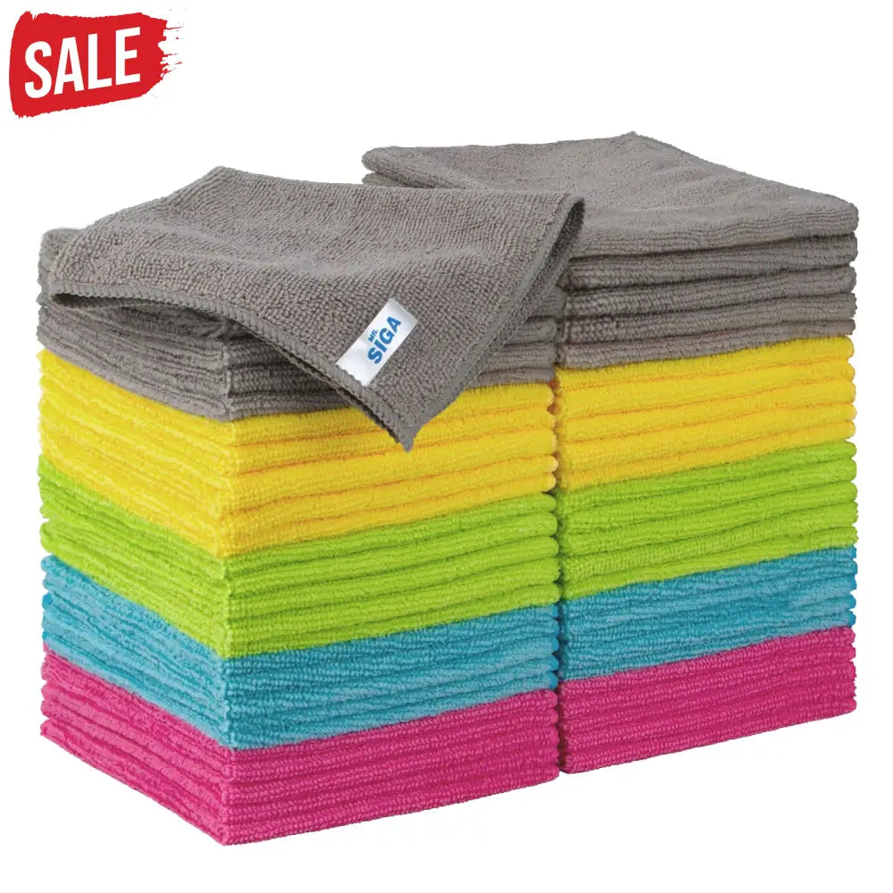 MR.SIGA Microfiber Cleaning Cloth, All-Purpose Cleaning Towels, Pack of 50, Size 11.8 x 11.8 in