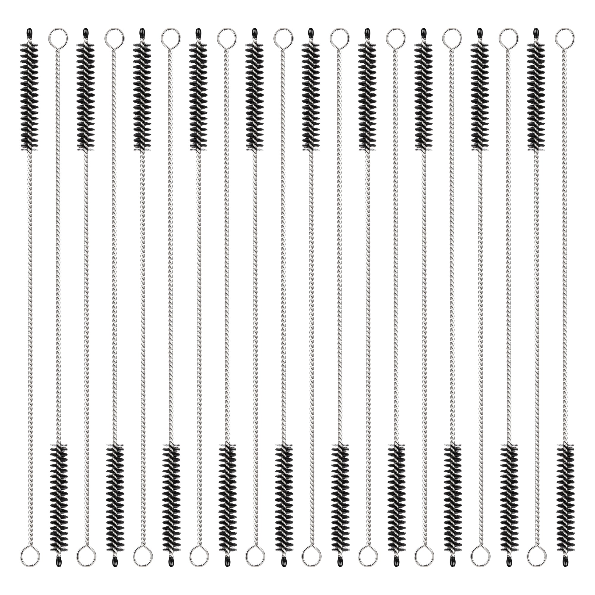 MR.SIGA Straw Cleaner Brush, 10 inch Stainless Steel Straw Brush with Hanging Hole, Reusable and Dishwasher Safe, 20 Pack