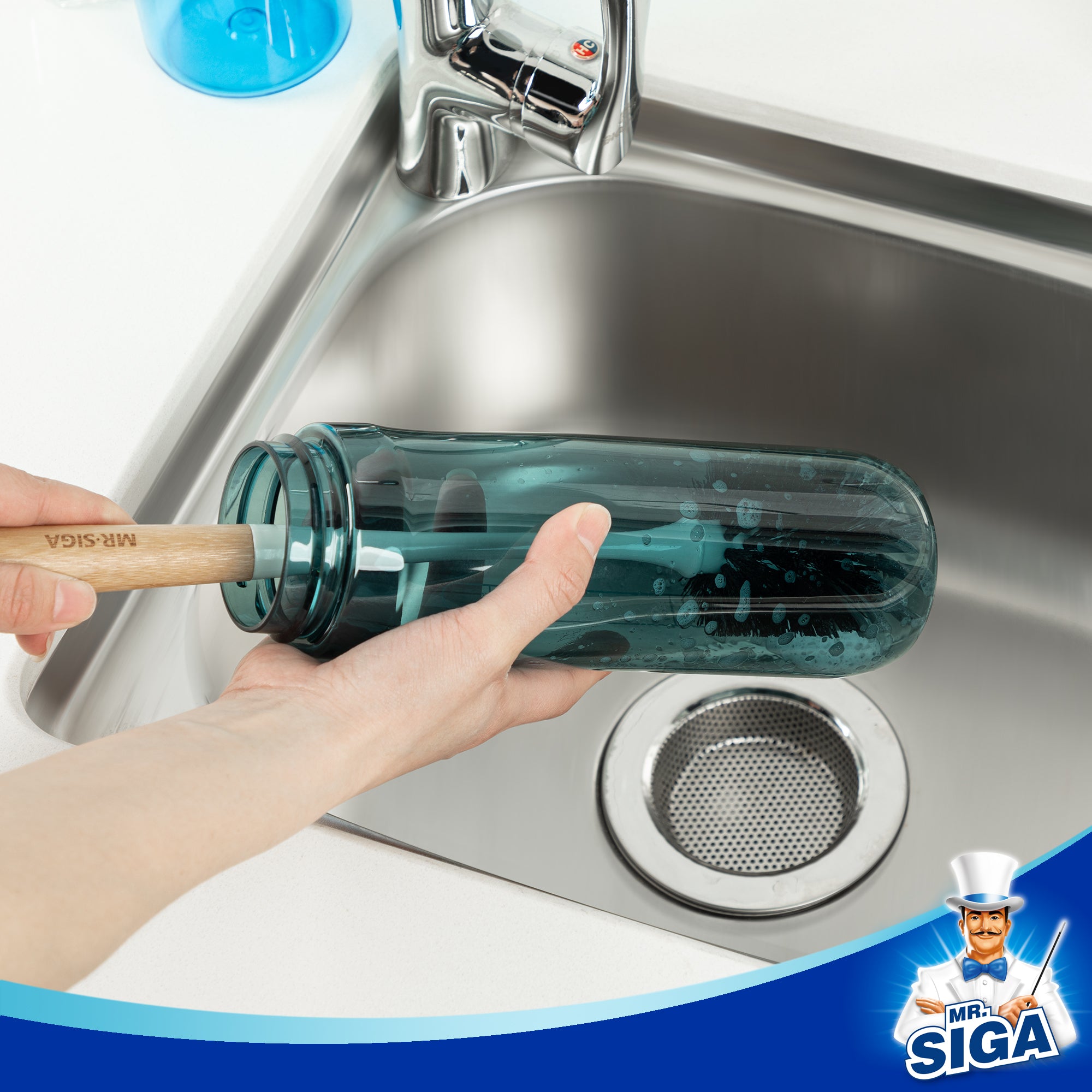 Mr.siga Bamboo Handle Cup Brush