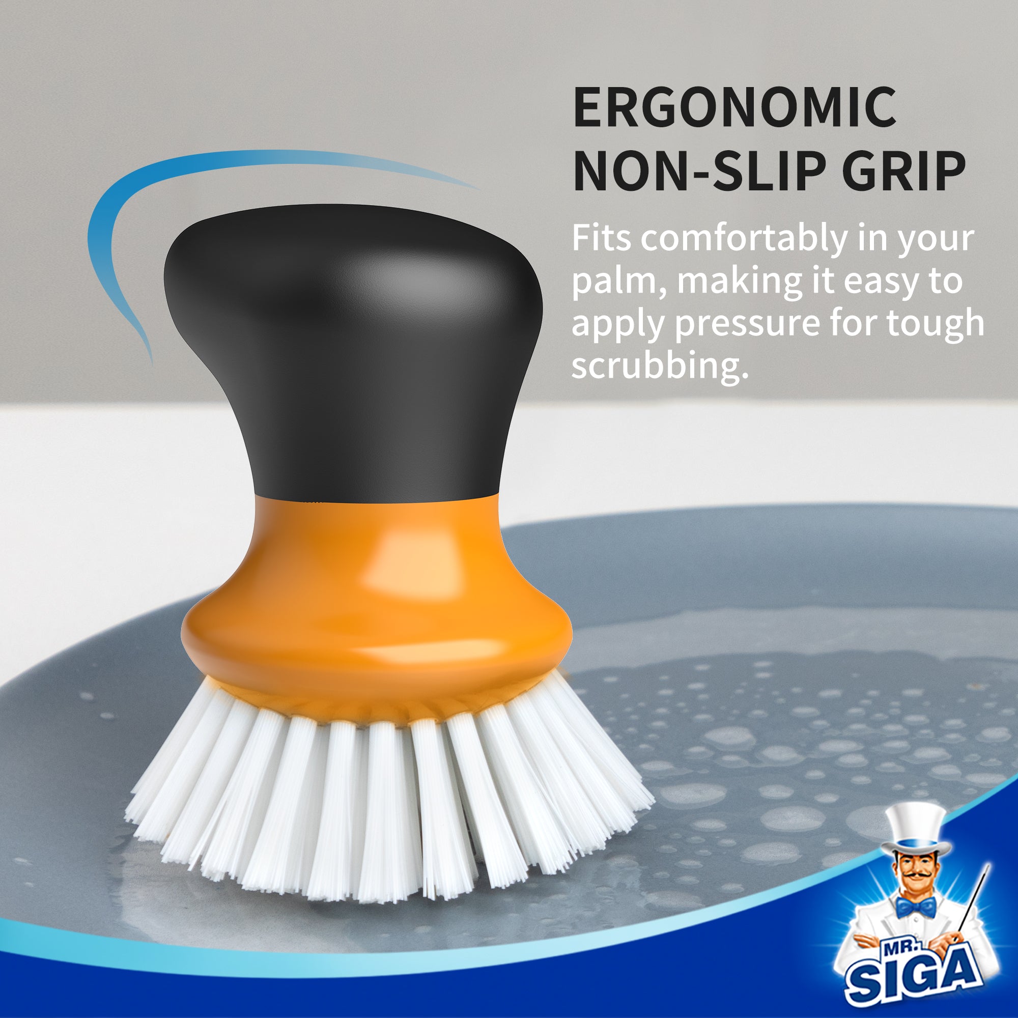 Mr.siga Small Dish Brush 2pcs - Orange