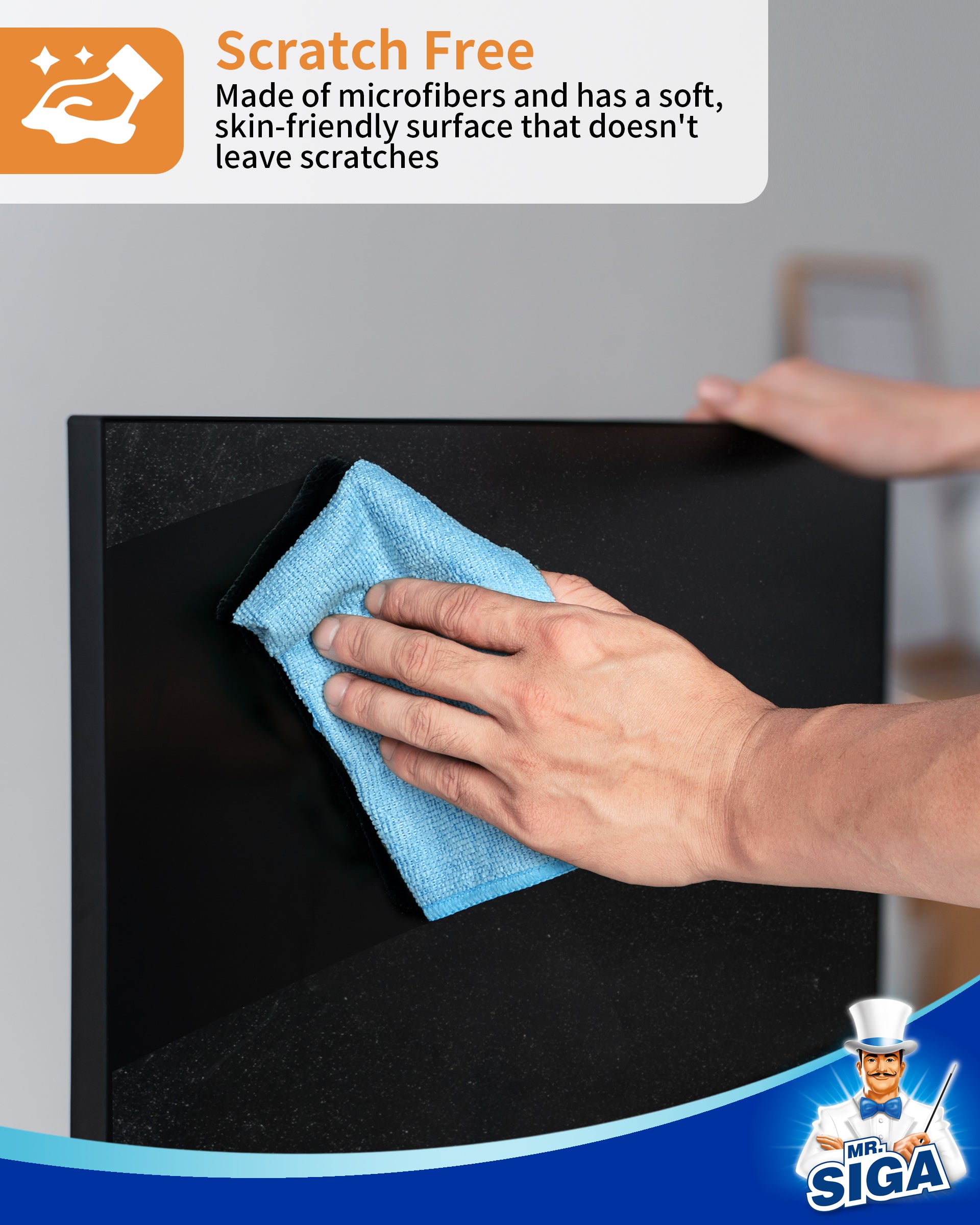 MR.SIGA Microfiber Cleaning Cloth, All-Purpose Microfiber Towels, Streak Free Cleaning Rags, Pack of 15, Sky Blue, Size 30 x 30 cm(11.8 x 11.8 inch)