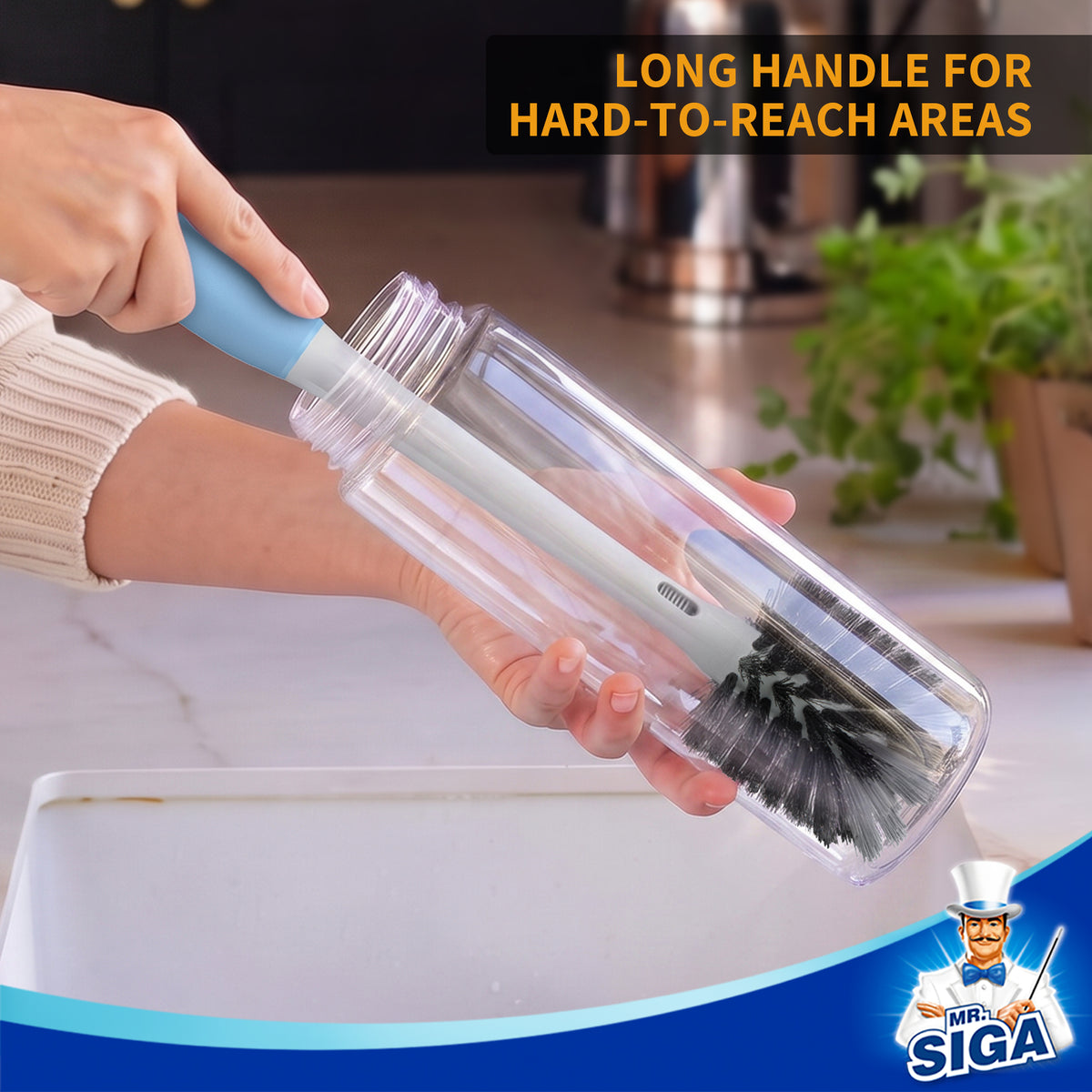 MR.SIGA 2 in 1 Bottle Brush & Straw Brush