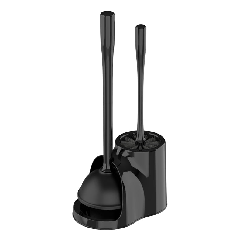 MR.Siga Toilet Plunger and Bowl Brush Combo, Black, 1 Set,for Adult