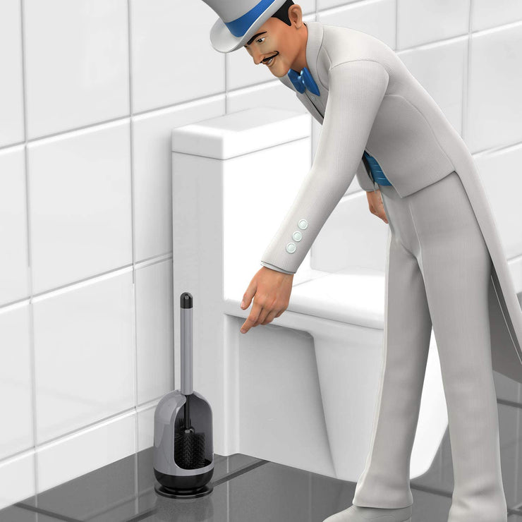 MR.SIGA Toilet Bowl Brush and Holder for Bathroom, Non-Scratch TPR Bristles, Under-Rim Brush Head