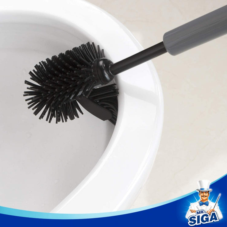 MR.SIGA Toilet Bowl Brush and Holder for Bathroom, Non-Scratch TPR