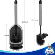 MR.SIGA Toilet Bowl Brush and Holder for Bathroom, Non-Scratch TPR Bristles, Under-Rim Brush Head