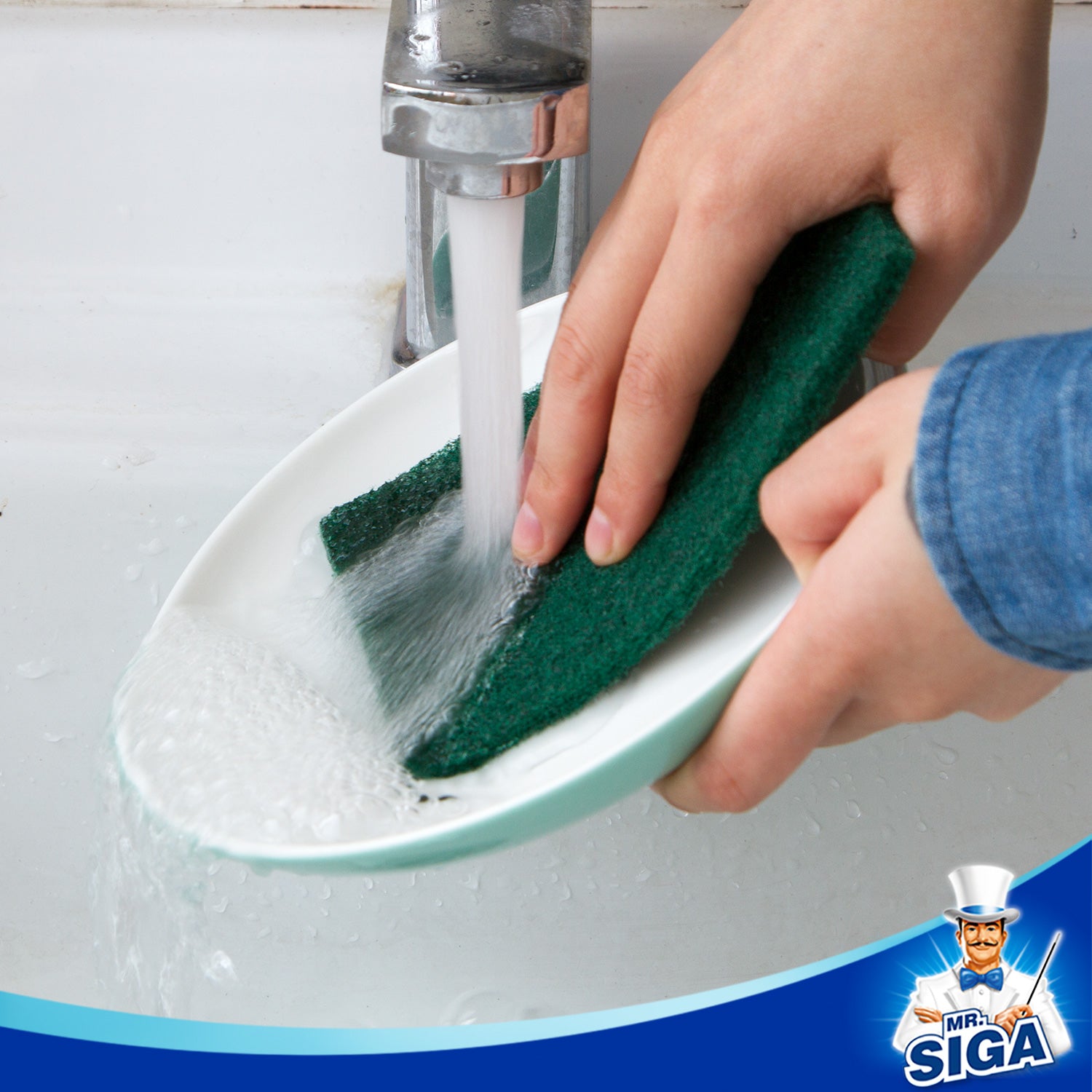 MR.SIGA Heavy Duty Scouring Pads, Household Scrubber for Kitchen, Sink, Dish, Pack of 24