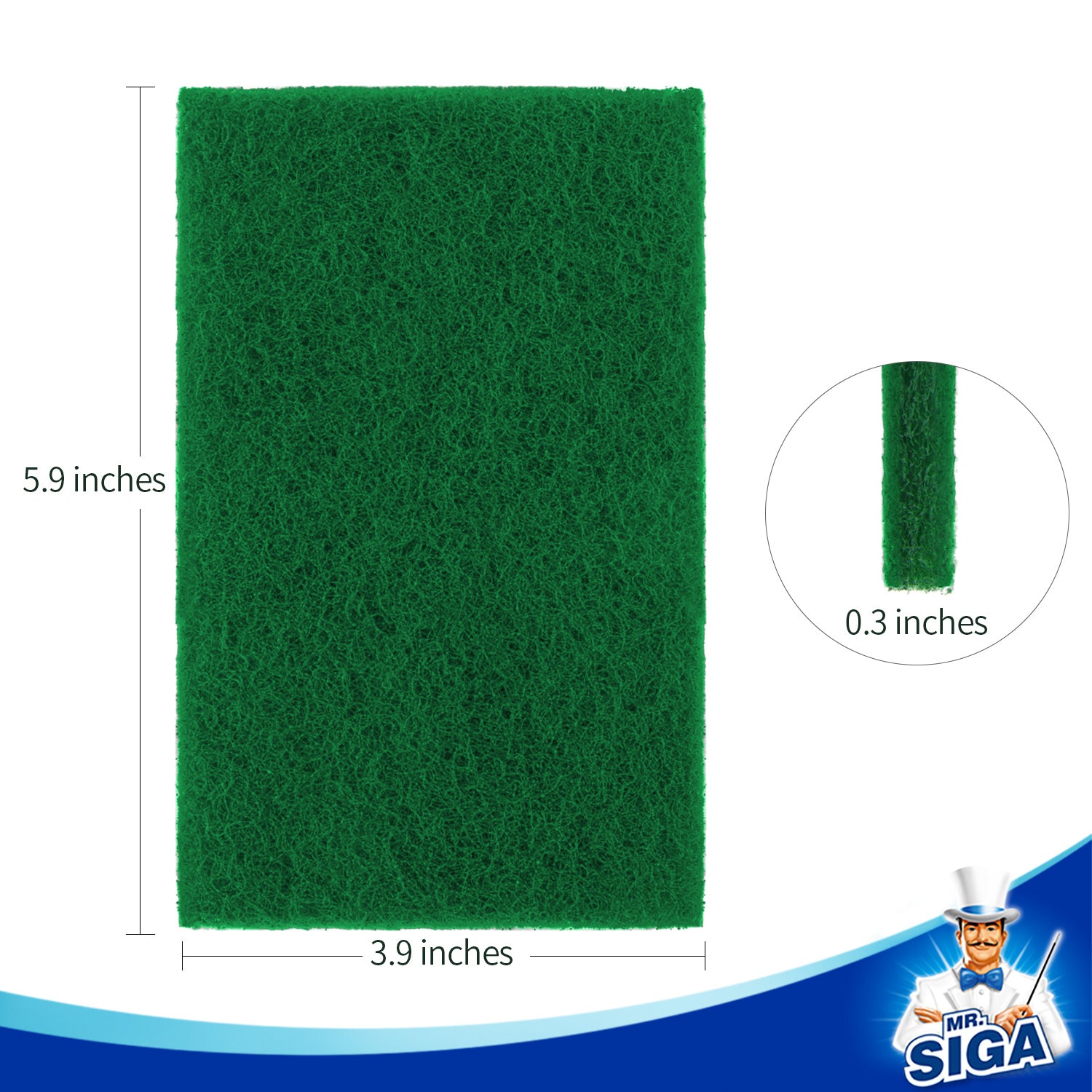 MR.SIGA Heavy Duty Scouring Pads, Household Scrubber for Kitchen, Sink, Dish, Pack of 24