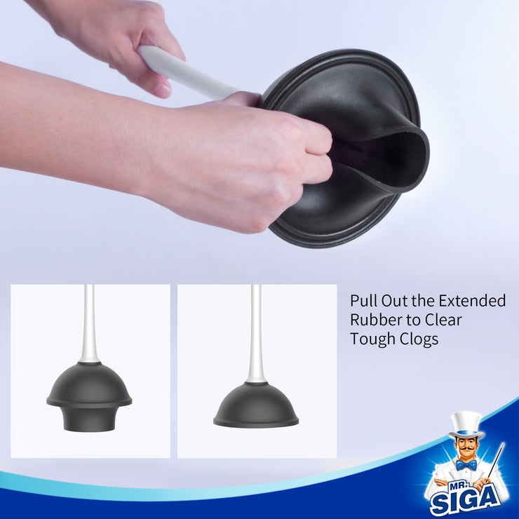 MR.SIGA Toilet Plunger and Bowl Brush Combo for Bathroom Cleaning, White