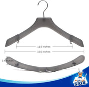 MR.SIGA Plastic Extra Wide Suit Hangers, Pack of 12