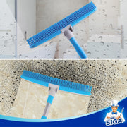 MR.SIGA Soft Bristle Rubber Broom and Squeegee with Telescopic Handle- 12.4" Width 3